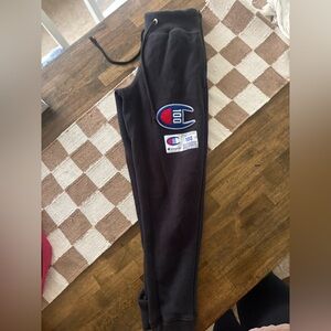 Champion Black Joggers with Bold Logo